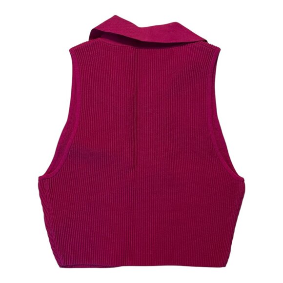 Aritzia Babaton Sculpt Knit Polo Top in Granita Pink - Size M Brand New - Picture 2 of 4